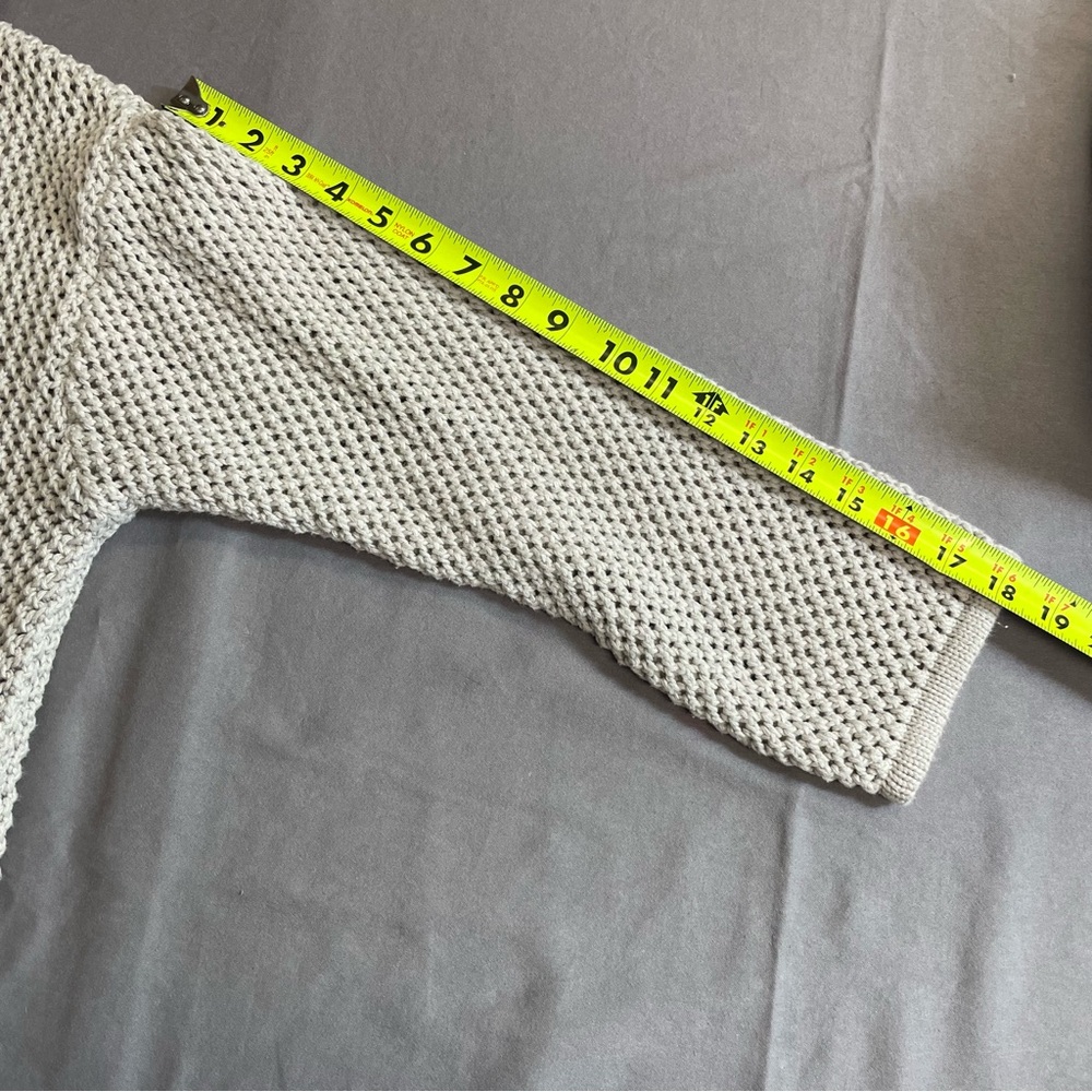 All Row Jett Open Front Beige Collared Cardigan L… - image 7